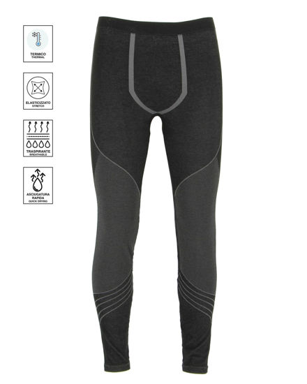 Immagine di ON SPIRIT -  LEGGINGS  TERMICI UOMO  NERI  E GRIGI  DANIELE, AU02733-A7251