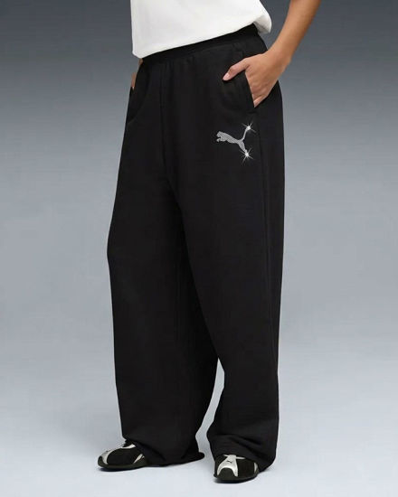 Immagine di PUMA - PANTALONE DONNA NERO  ESSENTIAL GRAPHIC LEO LUXE, 634567-01