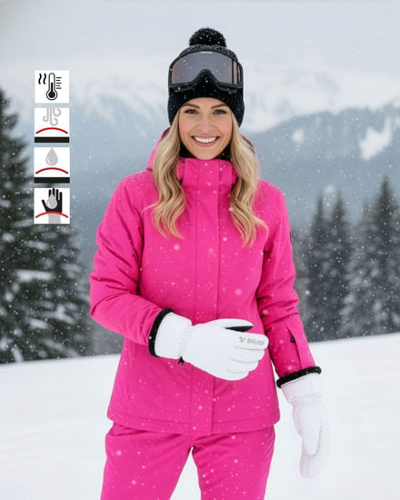 Immagine di BRUGI - GUANTI DA SCI DONNA BIANCHI E NERI, ZB2T-T66P-1K9