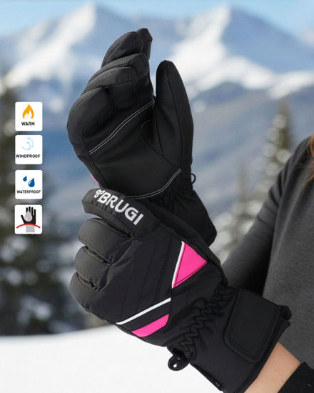 Immagine di BRUGI - GUANTI DA SCI DONNA NERI E FUXIA, ZB2Q-T66P-HG8