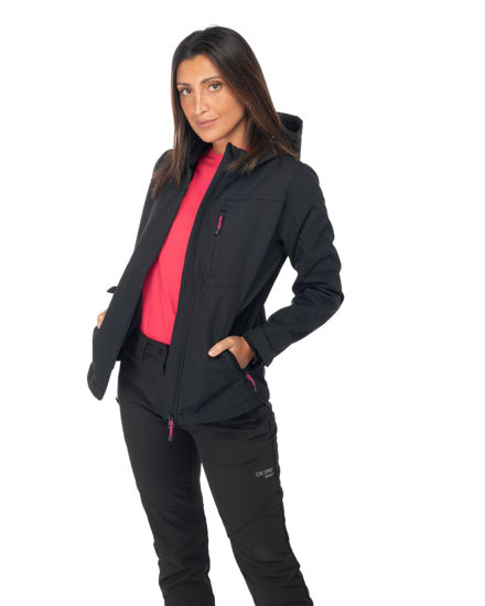 Immagine di ON SPIRIT - GIACCA DONNA CON CAPPUCCIO SOFTSHELL  NERA - CLELIA