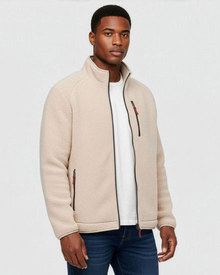 Immagine di ON SPIRIT - GIACCA IN SHERPA UOMO  BEIGE  FULL ZIP-  BORGHY