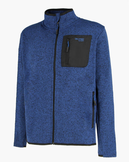 Immagine di ON SPIRIT - PILE UOMO FULL ZIP IN TESSUTO KNIT BLU E NERO  -  RUGGERO