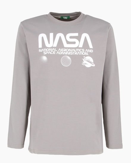 Immagine di NASA - MAGLIA MANICA LUNGA GRIGIA DA UOMO CON LOGO