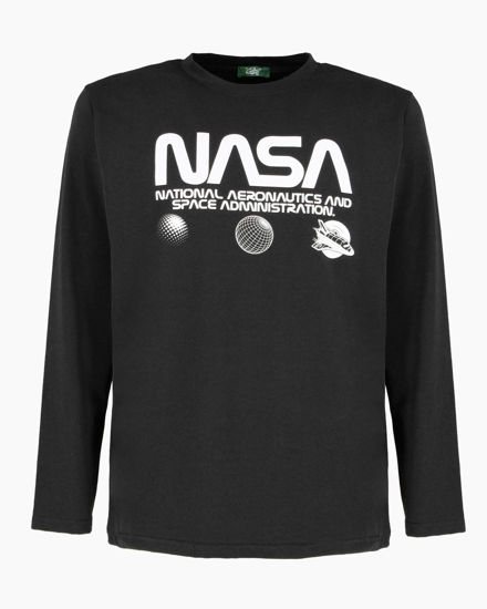 Immagine di NASA - MAGLIA MANICA LUNGA NERA DA UOMO CON LOGO