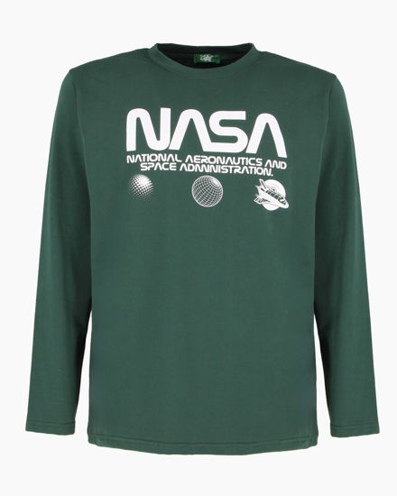 Immagine di NASA - MAGLIA MANICA LUNGA VERDE DA UOMO CON LOGO