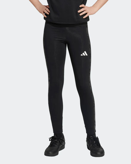 Immagine di ADIDAS - LEGGINGS JUNIOR NERI  CON 3 STRISCE ANIMALIER - KC5451