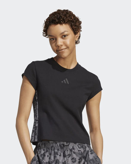 Immagine di ADIDAS - T-SHIRT MEZZA MANICA DONNA NERA E STAMPA ANIMALIER GRIGIA - KB6008