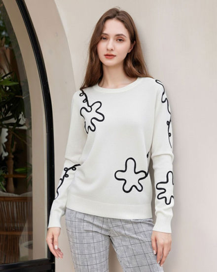 Immagine di BACHATA - Maglia bianca e nera a manica lunga da donna