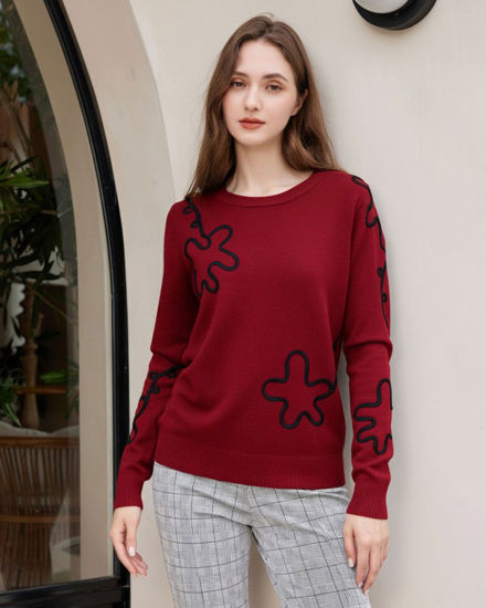 Immagine di BACHATA - Maglia rossa e nera a manica lunga da donna