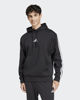 Immagine di ADIDAS - FELPA  UOMO  CON CAPPUCCIO ESSENTIALS 3 STRIPES  NERA E BIANCA 3S FL HD -  JE6297