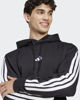 Immagine di ADIDAS - FELPA  UOMO  CON CAPPUCCIO ESSENTIALS 3 STRIPES  NERA E BIANCA 3S FL HD -  JE6297