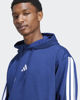 Immagine di ADIDAS - FELPA  UOMO  CON CAPPUCCIO ESSENTIALS 3 STRIPES BLU E BIANCA 3S FL HD -  JE6299