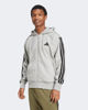 Immagine di ADIDAS - FELPA  UOMO FULL ZIP CON CAPPUCCIO GRIGIA ESSENTIALS 3- STRIPES  -  JD1865
