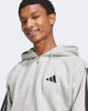 Immagine di ADIDAS - FELPA  UOMO FULL ZIP CON CAPPUCCIO GRIGIA ESSENTIALS 3- STRIPES  -  JD1865