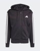 Immagine di ADIDAS - FELPA  UOMO FULL ZIP CON CAPPUCCIO NERA ESSENTIALS 3- STRIPES  -  JD1870