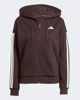 Immagine di ADIDAS - FELPA  DONNA  FULL ZIP CON CAPPUCCIO MARRONE ESSENTIALS 3- STRIPES  - JY3082