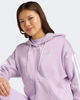 Immagine di ADIDAS - FELPA  DONNA  FULL ZIP CON CAPPUCCIO LILLA ESSENTIALS 3- STRIPES FELPATA  -JY308