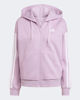 Immagine di ADIDAS - FELPA  DONNA  FULL ZIP CON CAPPUCCIO LILLA ESSENTIALS 3- STRIPES FELPATA  -JY308