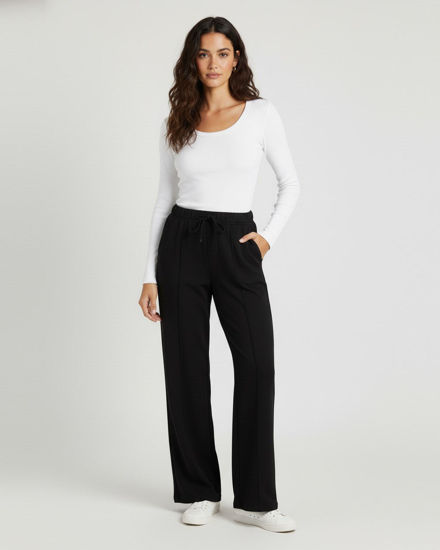 Immagine di BACHATA - Pantalone a palazzo nero con pinces da donna