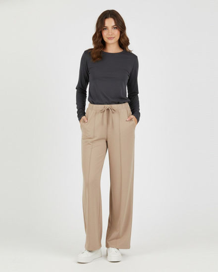 Immagine di BACHATA - Pantalone a palazzo beige con pinces da donna