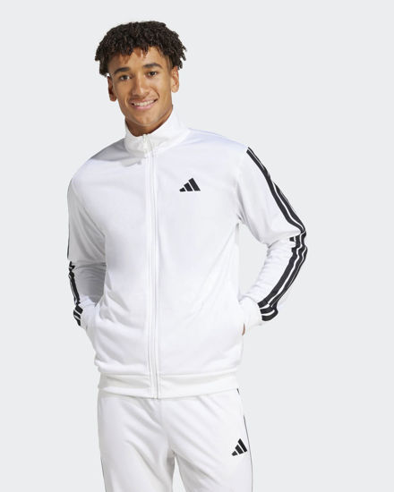 Immagine di ADIDAS - FELPA UOMO FULL ZIP3S DAYREADY TRACKTOP BIANCA CON BANDE NERE - JN6491