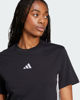 Immagine di ADIDAS - T-SHIRT DONNA MEZZA MANICA NERA CON BANDE BIANCHE  3S SJ - JD0846
