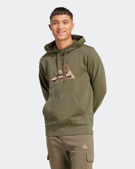 Immagine di ADIDAS - FELPA UOMO CON CAPPUCCIO VERDE CON LOGO MIMETICO -JM6379