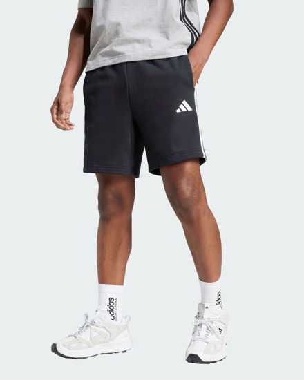 Immagine di ADIDAS - PANTALONCINO UOMO NERO CON 3 BANDE BIANCHE FRENCH TERRY - JE6414