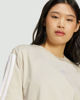 Immagine di ADIDAS - T-SHIRT DONNA MEZZA MANICA  BEIGE CON 3 BANDE BIANCHE  ESSENTIALS 3-STRIPES - JE1219