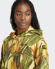 Immagine di ADIDAS - FELPA DONNA CON CAPPUCCIO FANTASIA TROPICALE GIALLA, VERDE, MARRONE E NERA, X FARM -  JD6282