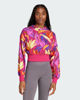 Immagine di ADIDAS  - FELPA DONNA CON CAPPUCCIO FANTASIA TROPICALE FUXIA, BLU, GIALLA E ROSA, X FARM -  JD6283