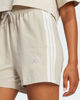 Immagine di ADIDAS - PANTALONCINO DONNA BEIGE CON BANDE BIANCHE SINGLE JERSEY 7 POLLICI - JE1195