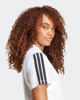 Immagine di ADIDAS - T-SHIRT DONNA MEZZA MANICA ESSENTIALS 3-STRIPES BIANCA CON BANDE NERE- JM2394