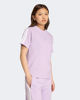 Immagine di ADIDAS - T-SHIRT DONNA MEZZA MANICA ESSENTIALS 3-STRIPES LILLA CON BANDE BIANCHE-JV7362