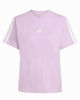 Immagine di ADIDAS - T-SHIRT DONNA MEZZA MANICA ESSENTIALS 3-STRIPES LILLA CON BANDE BIANCHE-JV7362