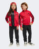Immagine di ADIDAS - TUTA COMPLETA KIDS ROSSA CON 3 BANDE NERE ESSENTIALS CLIMACOOL - JE1400