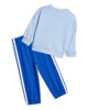 Immagine di ADIDAS - TUTA COMPLETA BABY CELESTE, BIANCA E BLU CON BANDE BIANCHE FRENCH TERRY JOGGER - JD6483