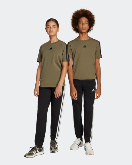 Immagine di ADIDAS - PANTALONI JUNIOR NERI CON 3 BANDE BIANCHE ESSENTIALS 3-STRIPES FLEECE PANTS - JJ3540