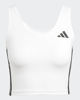Immagine di ADIDAS - CANOTTA SPORTIVA CORTA DONNA BIANCA CON BANDE NERE TRAIN ESSENTIALS 3-STRIPES - JF8916
