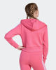 Immagine di ADIDAS - FELPA FULL ZIP CON CAPPUCCIO JUNIOR ROSA CON 3 BANDE BIANCHE ESSENTIALS - JY4983