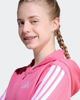 Immagine di ADIDAS - FELPA FULL ZIP CON CAPPUCCIO JUNIOR ROSA CON 3 BANDE BIANCHE ESSENTIALS - JY4983