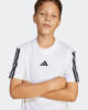 Immagine di ADIDAS - T-SHIRT MEZZA MANICA JUNIOR BIANCA CON BANDE NERE ESSENTIALS 3-STRIPES COTTON TEE -JD6488