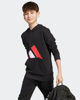 Immagine di ADIDAS - FELPA CON CAPPUCCIO  NERA CON BANDE BIANCHE E ROSSE ESSENTIALS HOODIE  -JY0301