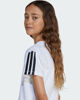 Immagine di ADIDAS - T-SHIRT  MEZZA MANICA JUNIOR  ESSENTIALS SUPER LIGHT  BIANCA CON BANDE NERE -  JJ0945