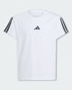 Immagine di ADIDAS - T-SHIRT  MEZZA MANICA JUNIOR  ESSENTIALS SUPER LIGHT  BIANCA CON BANDE NERE -  JJ0945