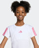 Immagine di ADIDAS - T-SHIRT  MEZZA MANICA JUNIOR  ESSENTIALS SUPER LIGHT  BIANCA CON BANDE FUXIA -  JY4973