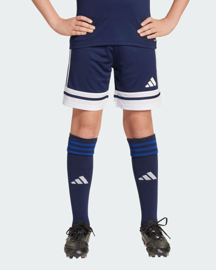 Immagine di ADIDAS - PANTALONCINO DA ALLENAMENTO JUNIOR BLU E BIANCO SQUA25  -JJ2418