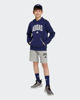 Immagine di ADIDAS - FELPA CON CAPPUCCIO JUNIOR BLU E BIANCA COLLEGE OVERHEAD FLEECE HOODIE - JV7338