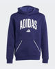Immagine di ADIDAS - FELPA CON CAPPUCCIO JUNIOR BLU E BIANCA COLLEGE OVERHEAD FLEECE HOODIE - JV7338